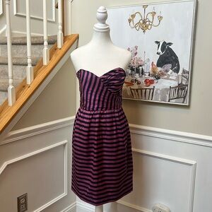 Purple and blue striped dress